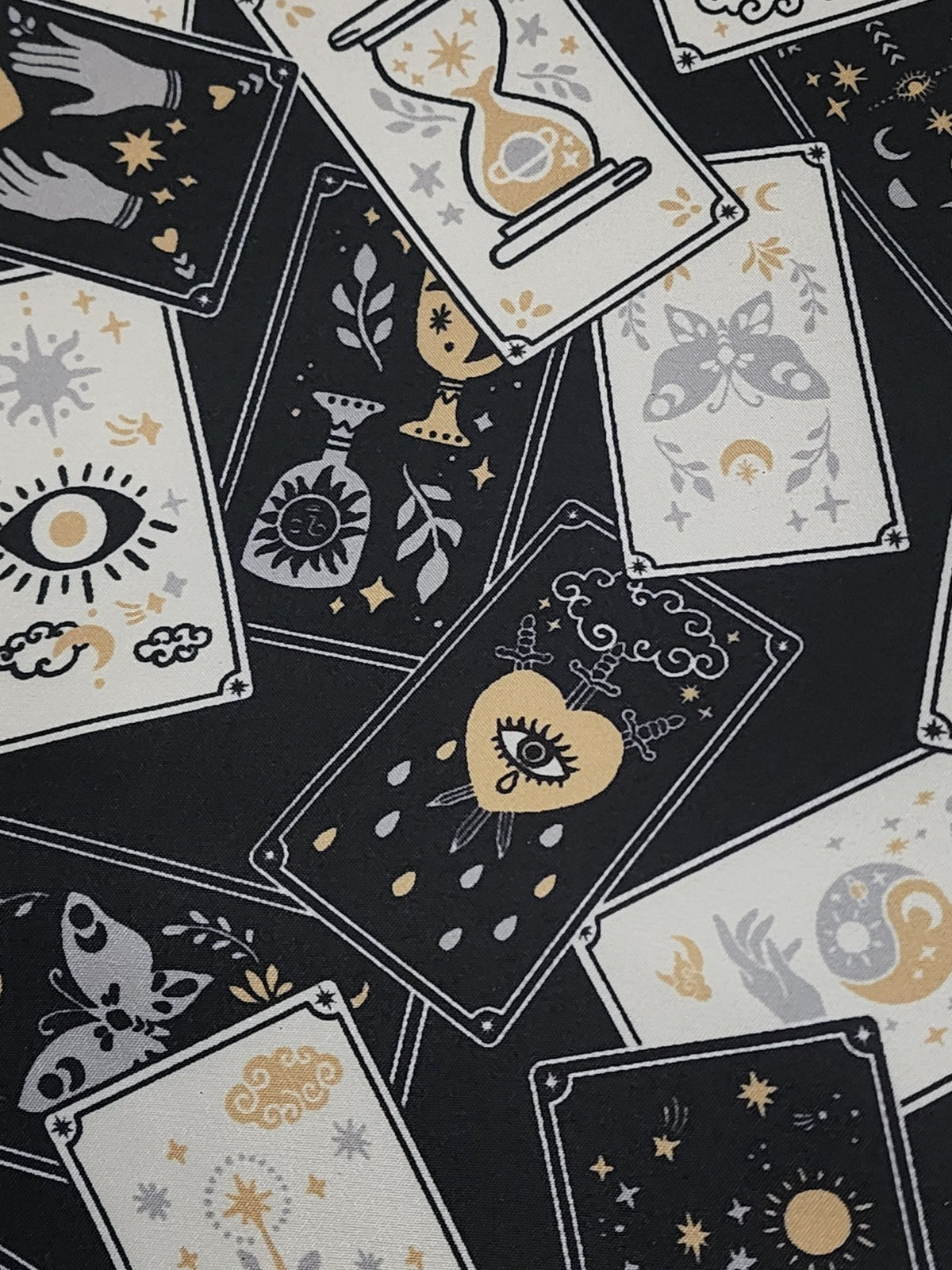 Black Cat Sun and Moon Tarot Cards Reversable Table Runner Home Decor - Gothic & Alternative Gift - Haunted