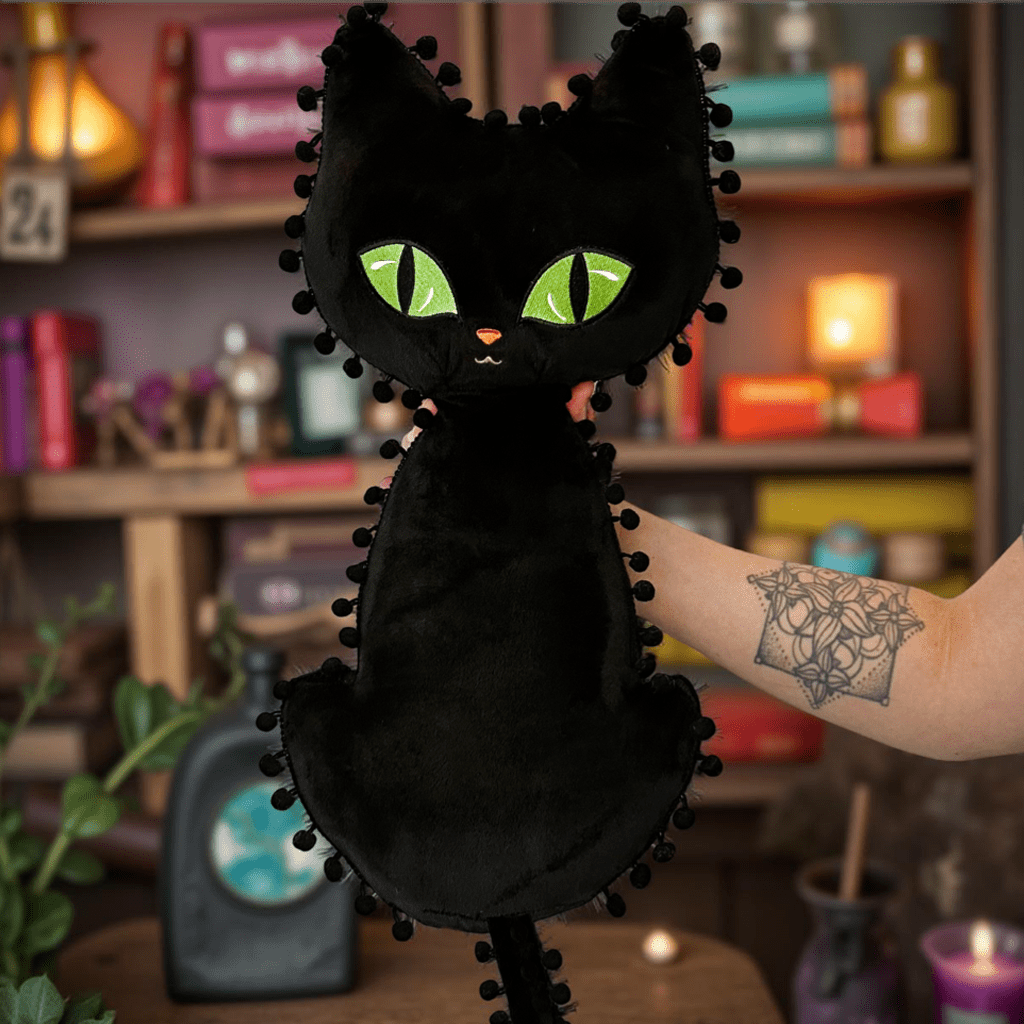 Black Cat Whimsigoth Halloween Stuffed Plush Animal Stuffed Animals - Gothic & Alternative Gift - Haunted
