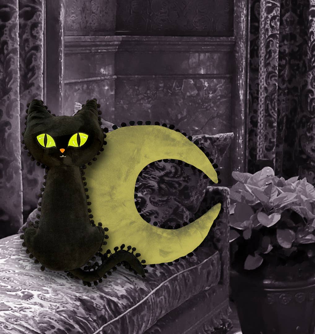 Black Cat Whimsigoth Halloween Stuffed Plush Animal Stuffed Animals - Gothic & Alternative Gift - Haunted
