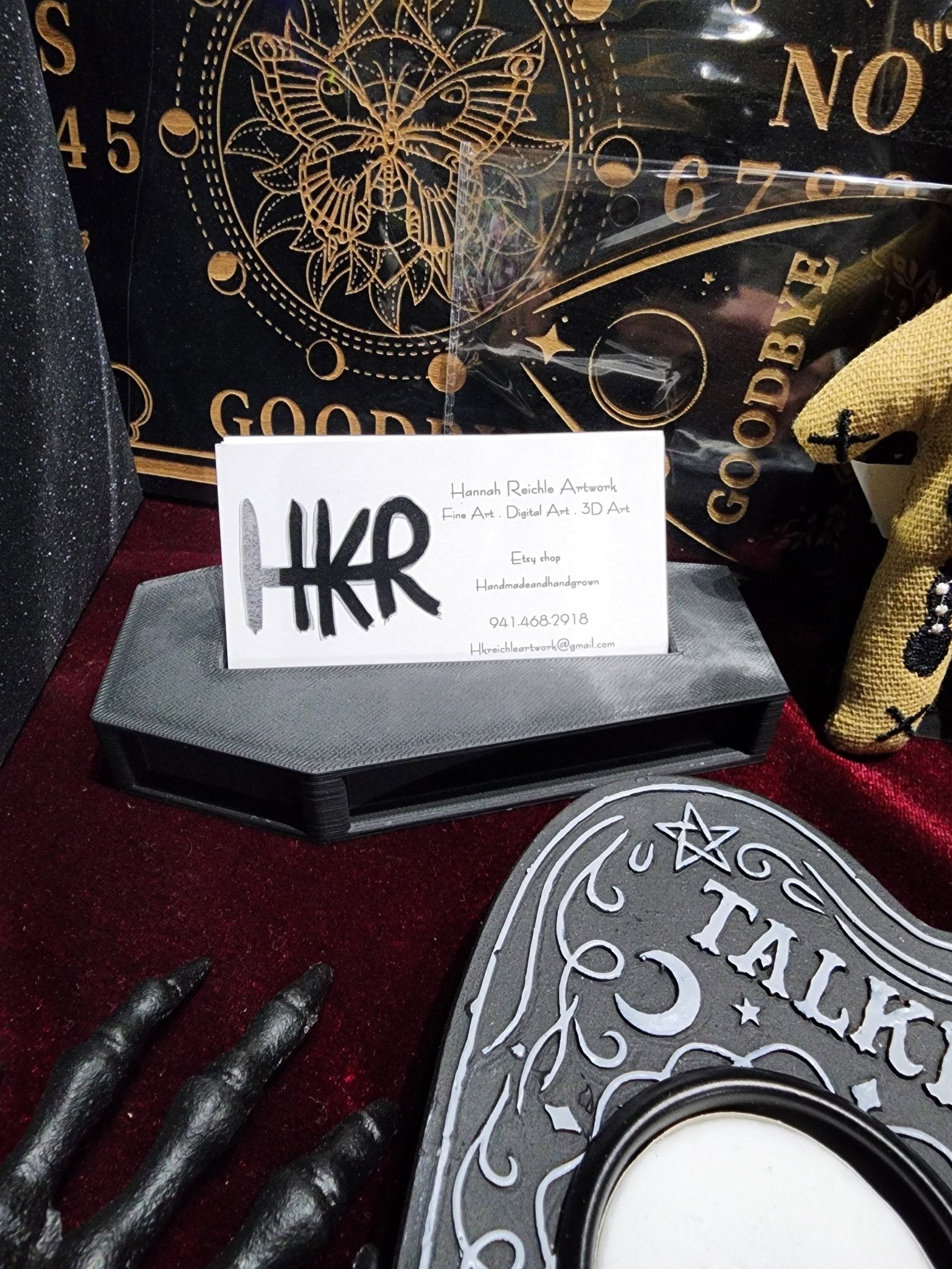 Black Coffin Business Card Holder Home Decor - Gothic & Alternative Gift - Haunted
