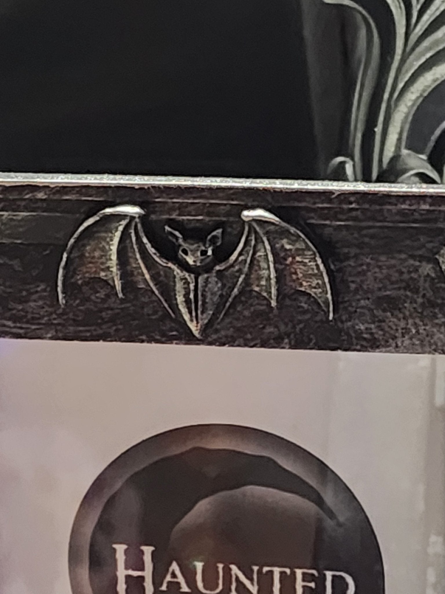 Black Distressed Coffin Shaped with Bat Picture Frame Home Decor - Gothic & Alternative Gift - Haunted
