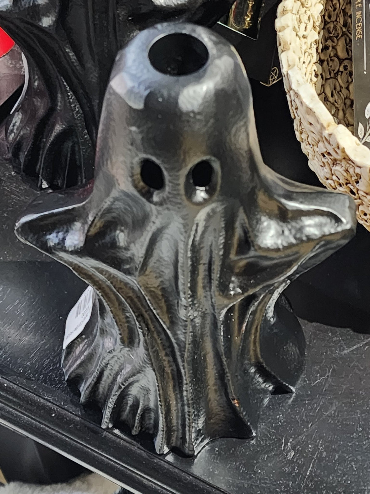 Black Ghost Taper Candle Holder Home Decor - Gothic & Alternative Gift - Haunted