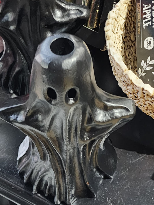 Black Ghost Taper Candle Holder Home Decor - Gothic & Alternative Gift - Haunted