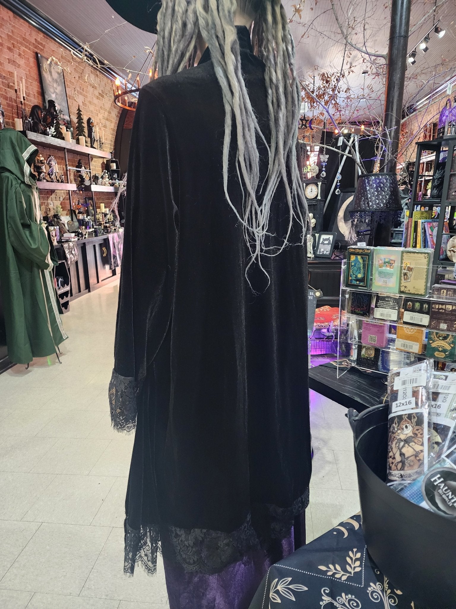 Black Lace Cloak Long Coat Cape Cardigan Clothing - Gothic & Alternative Gift - Haunted