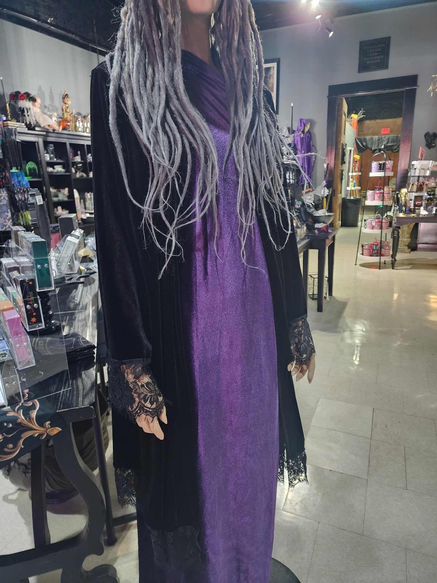Black Lace Cloak Long Coat Cape Cardigan Clothing - Gothic & Alternative Gift - Haunted
