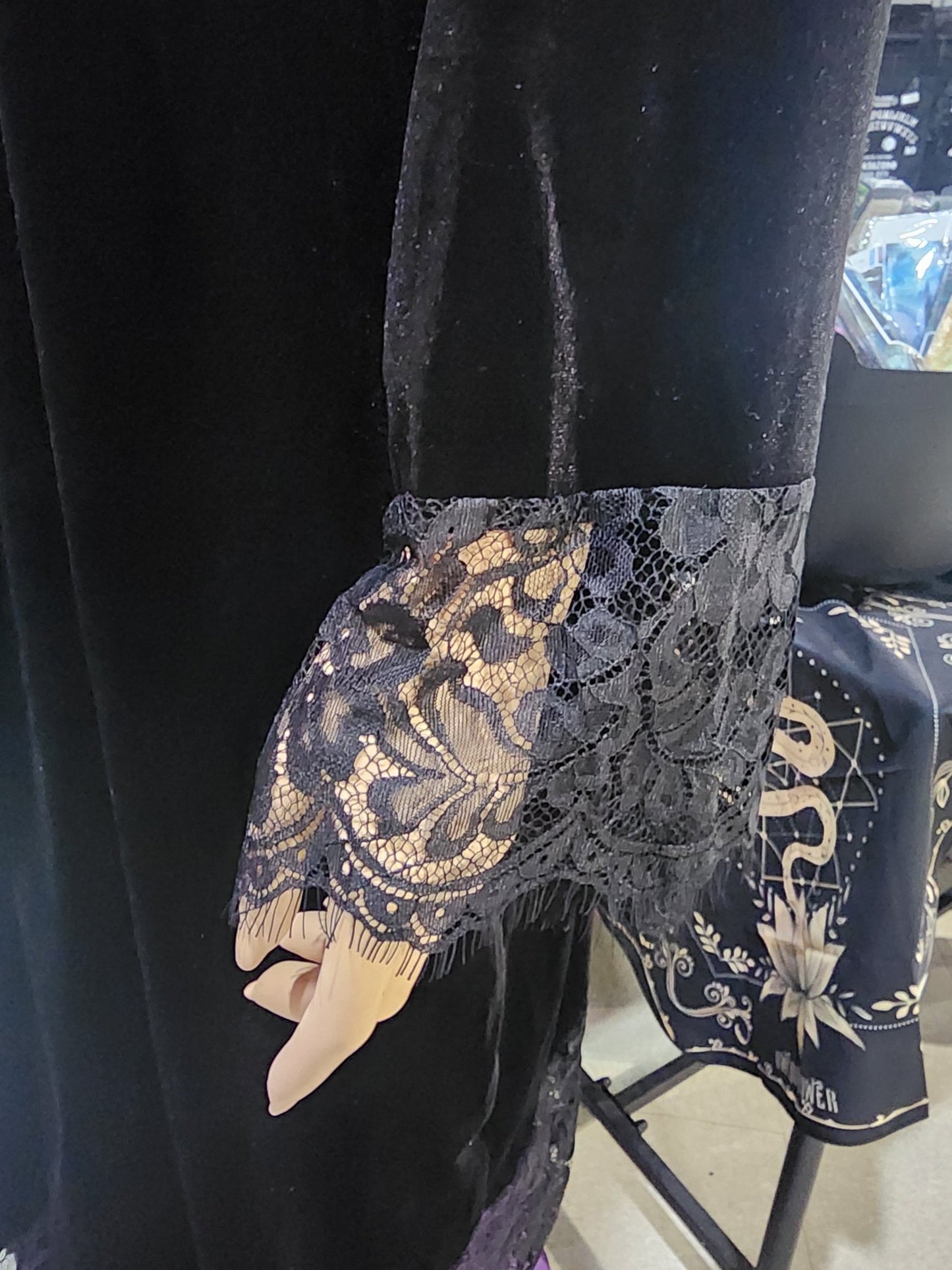 Black Lace Cloak Long Coat Cape Cardigan Clothing - Gothic & Alternative Gift - Haunted