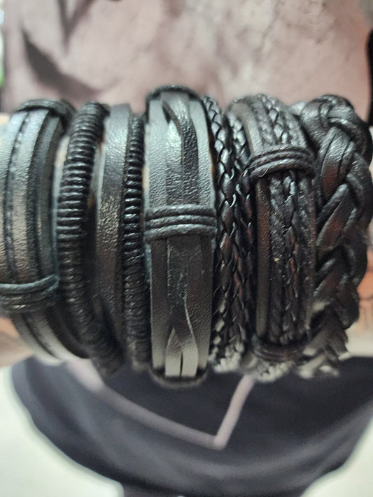 Black Leather Bracelet Jewelry - Gothic & Alternative Gift - Haunted