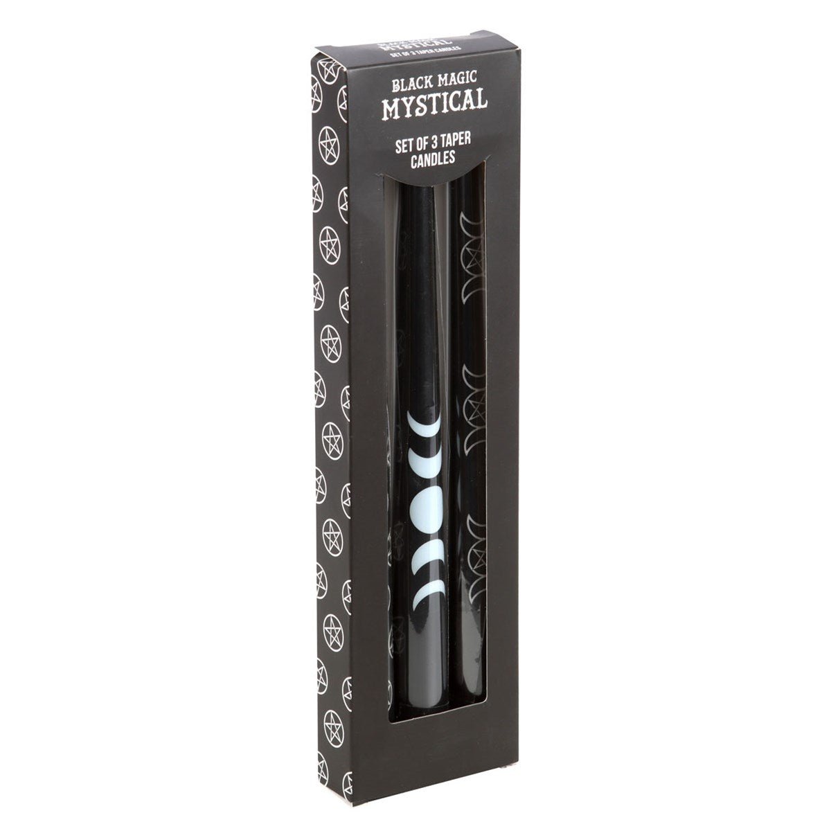 Black Magic Mystical Set of 3 Taper Candles Candles - Gothic & Alternative Gift - Haunted