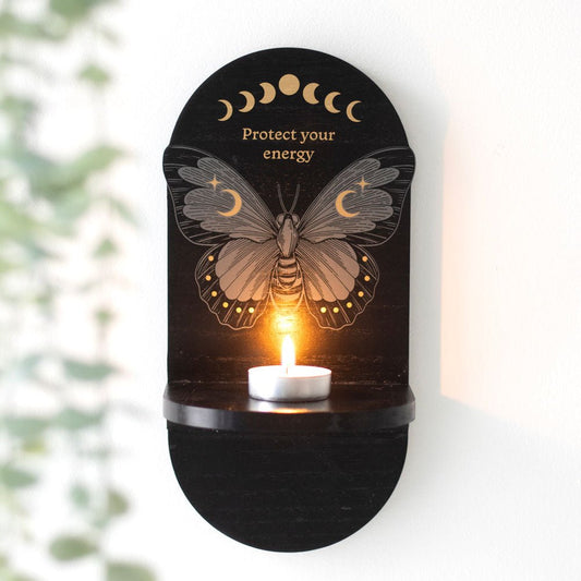 Black Moth Altar Shelf Moon Phases Witch Supplies - Gothic & Alternative Gift - Haunted