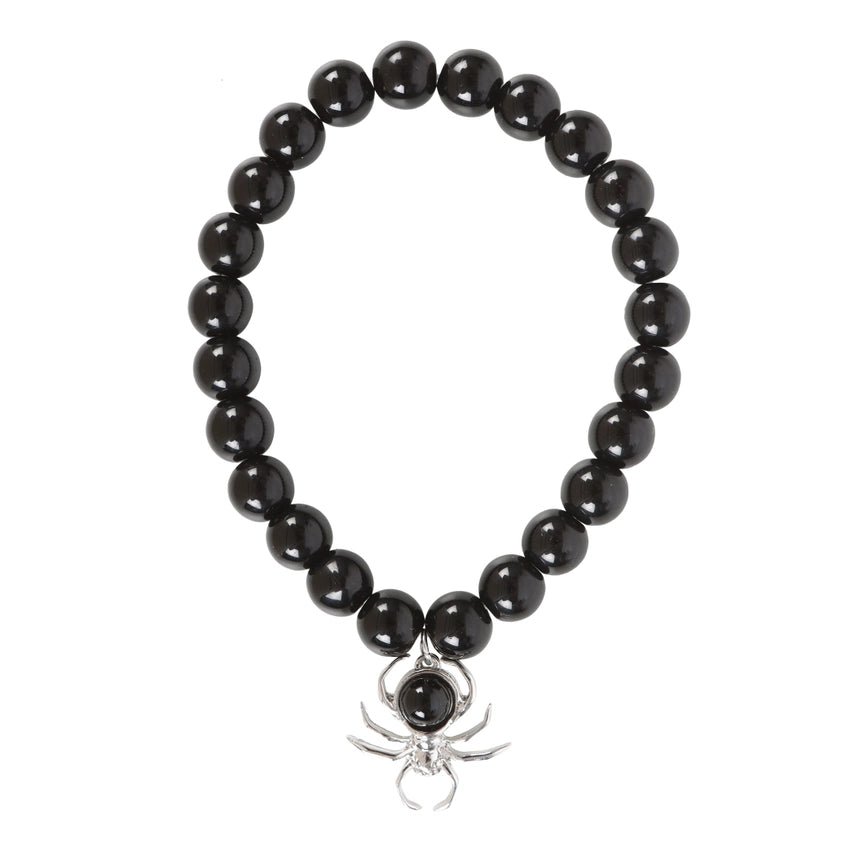 Black Obsidian Spider Jewelry Bracelet, Earrings, Necklace Jewelry - Gothic & Alternative Gift - Haunted