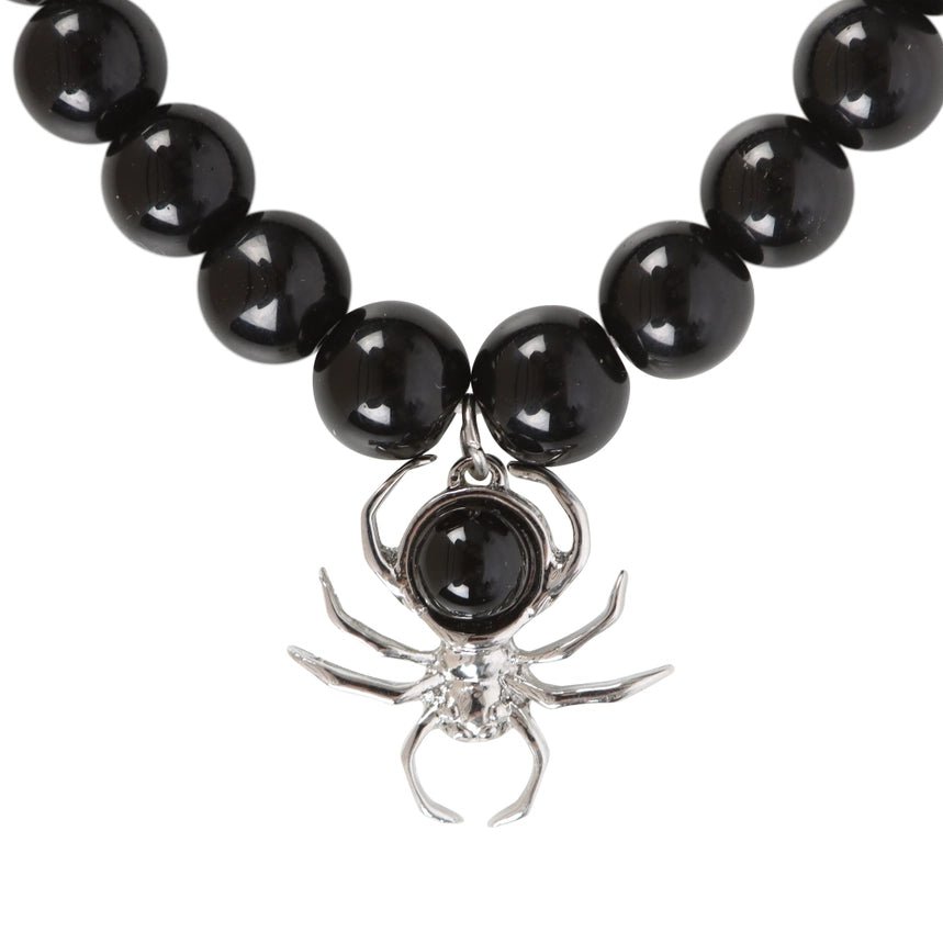 Black Obsidian Spider Jewelry Bracelet, Earrings, Necklace Jewelry - Gothic & Alternative Gift - Haunted