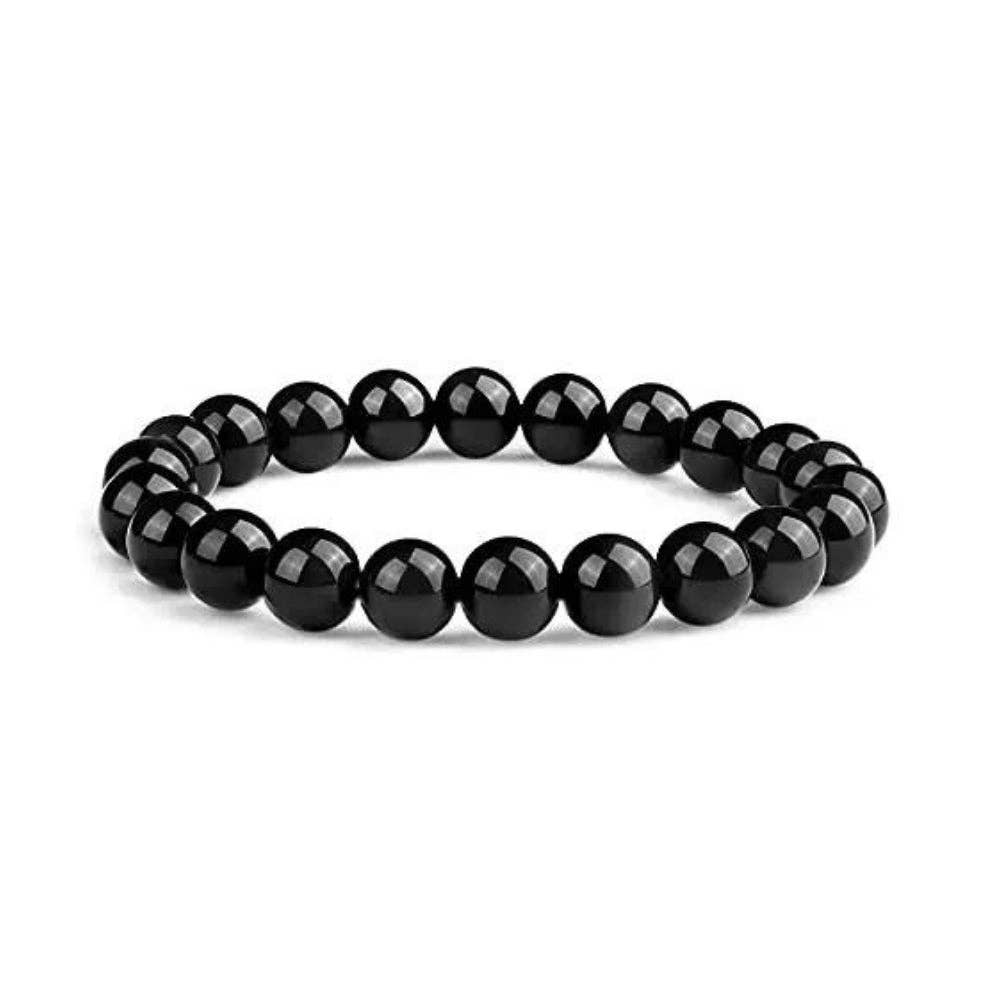 Black Onyx Crystal Bracelet - 8mm Crystal - Gothic & Alternative Gift - Haunted