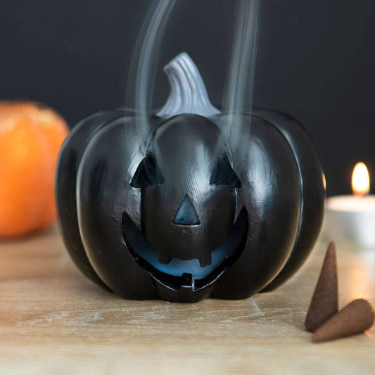 Black Pumpkin Halloween Incense Cone Holder burner Candle holders - Gothic & Alternative Gift - Haunted