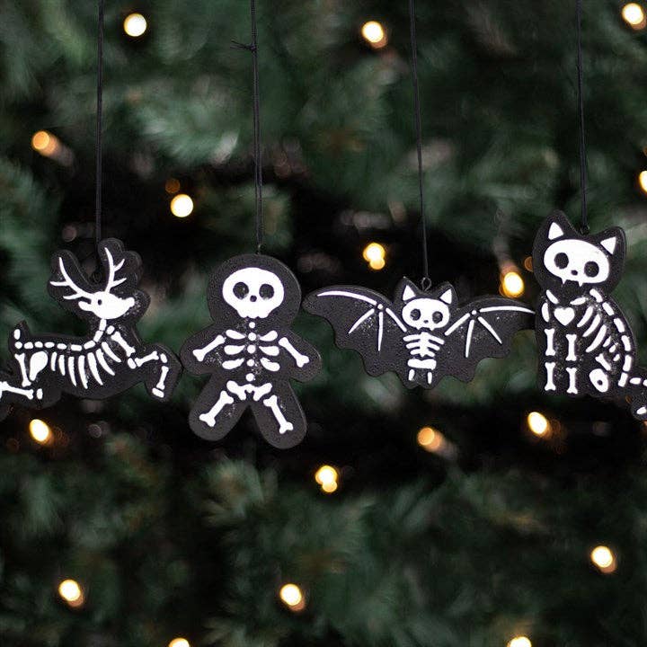 Black Skeleton Gingerbread Ornaments Gothmas, Christmas, Creepmas, Holiday Ornaments - Gothic & Alternative Gift - Haunted