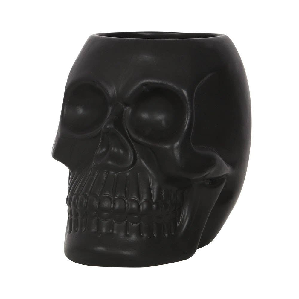 Black Skull Plant Pot Garden Decor - Gothic & Alternative Gift - Haunted
