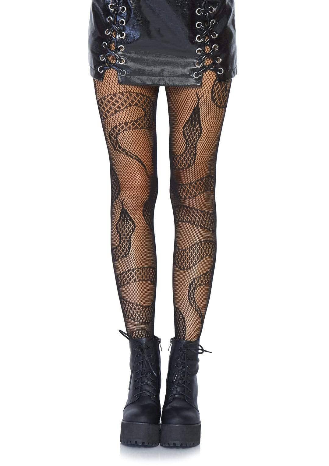 Black Snake Net Tights Costumes - Gothic & Alternative Gift - Haunted