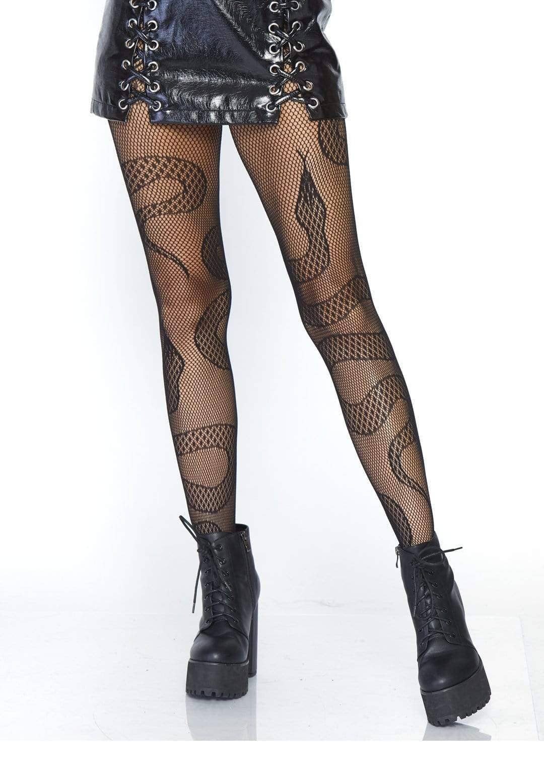 Black Snake Net Tights Costumes - Gothic & Alternative Gift - Haunted