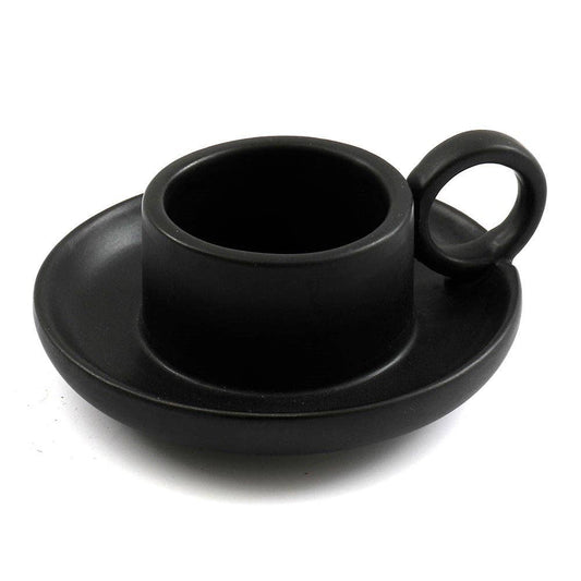 Black Stoneware Tealight Candle Holder Candle holders - Gothic & Alternative Gift - Haunted
