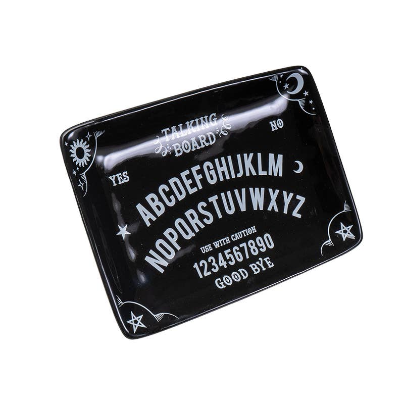 Black Talking Ouija Board Trinket Dish Ring Holder Vanity Dish Beauty - Gothic & Alternative Gift - Haunted