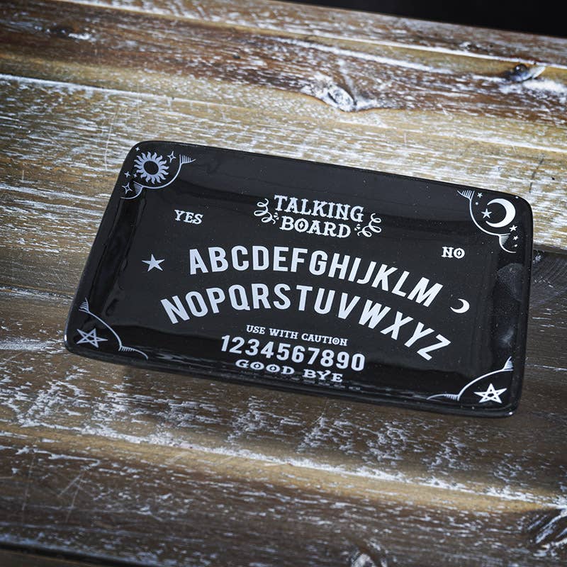 Black Talking Ouija Board Trinket Dish Ring Holder Vanity Dish Beauty - Gothic & Alternative Gift - Haunted