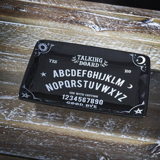 Black Talking Ouija Board Trinket Dish Ring Holder Vanity Dish Beauty - Gothic & Alternative Gift - Haunted
