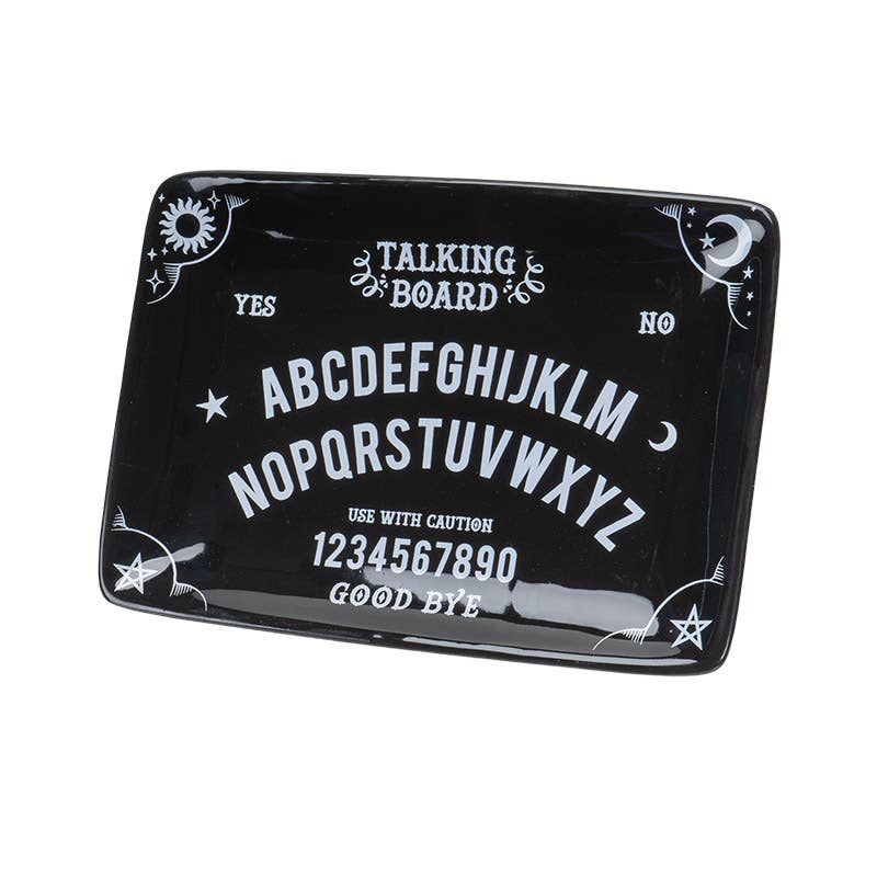 Black Talking Ouija Board Trinket Dish Ring Holder Vanity Dish Beauty - Gothic & Alternative Gift - Haunted