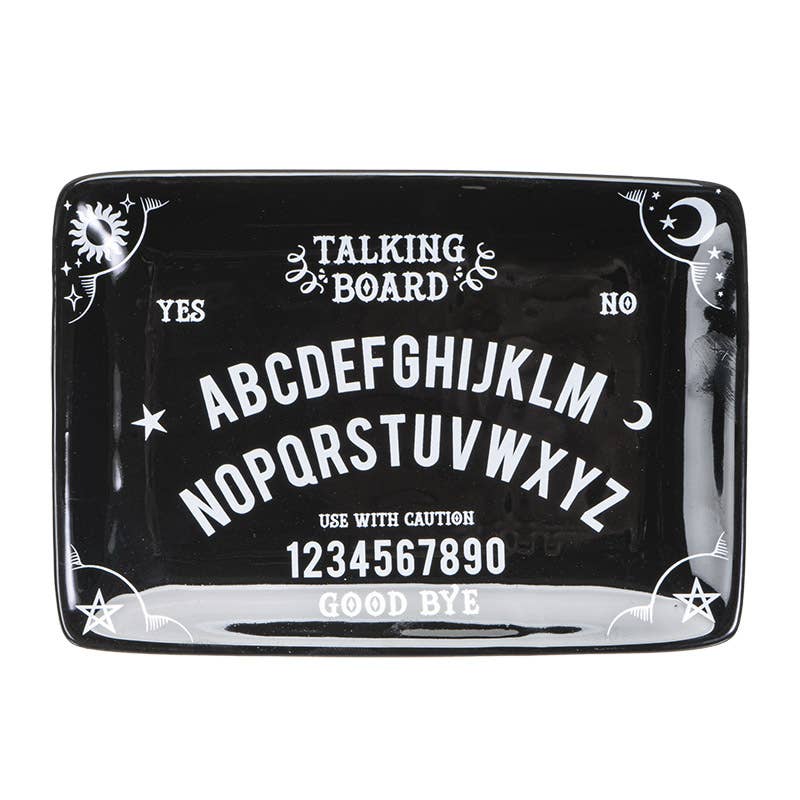 Black Talking Ouija Board Trinket Dish Ring Holder Vanity Dish Beauty - Gothic & Alternative Gift - Haunted