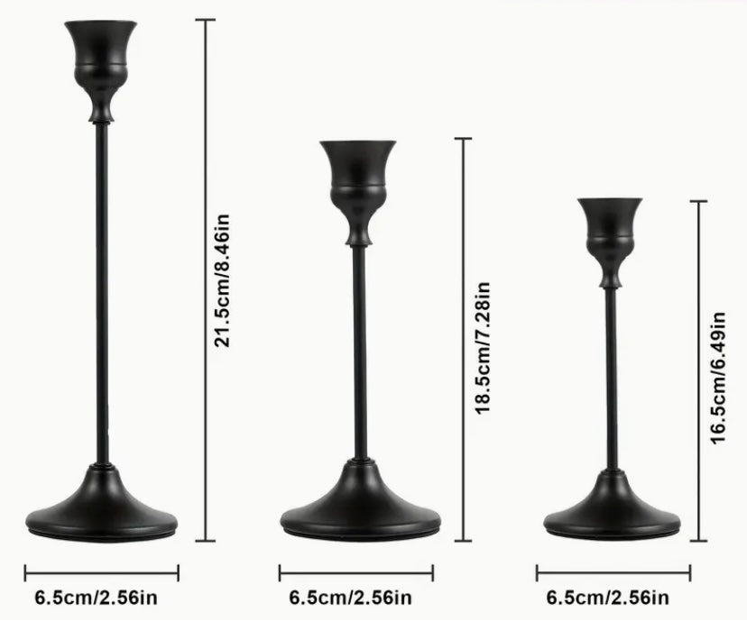 Black tapered candle holder set Candles - Gothic & Alternative Gift - Haunted