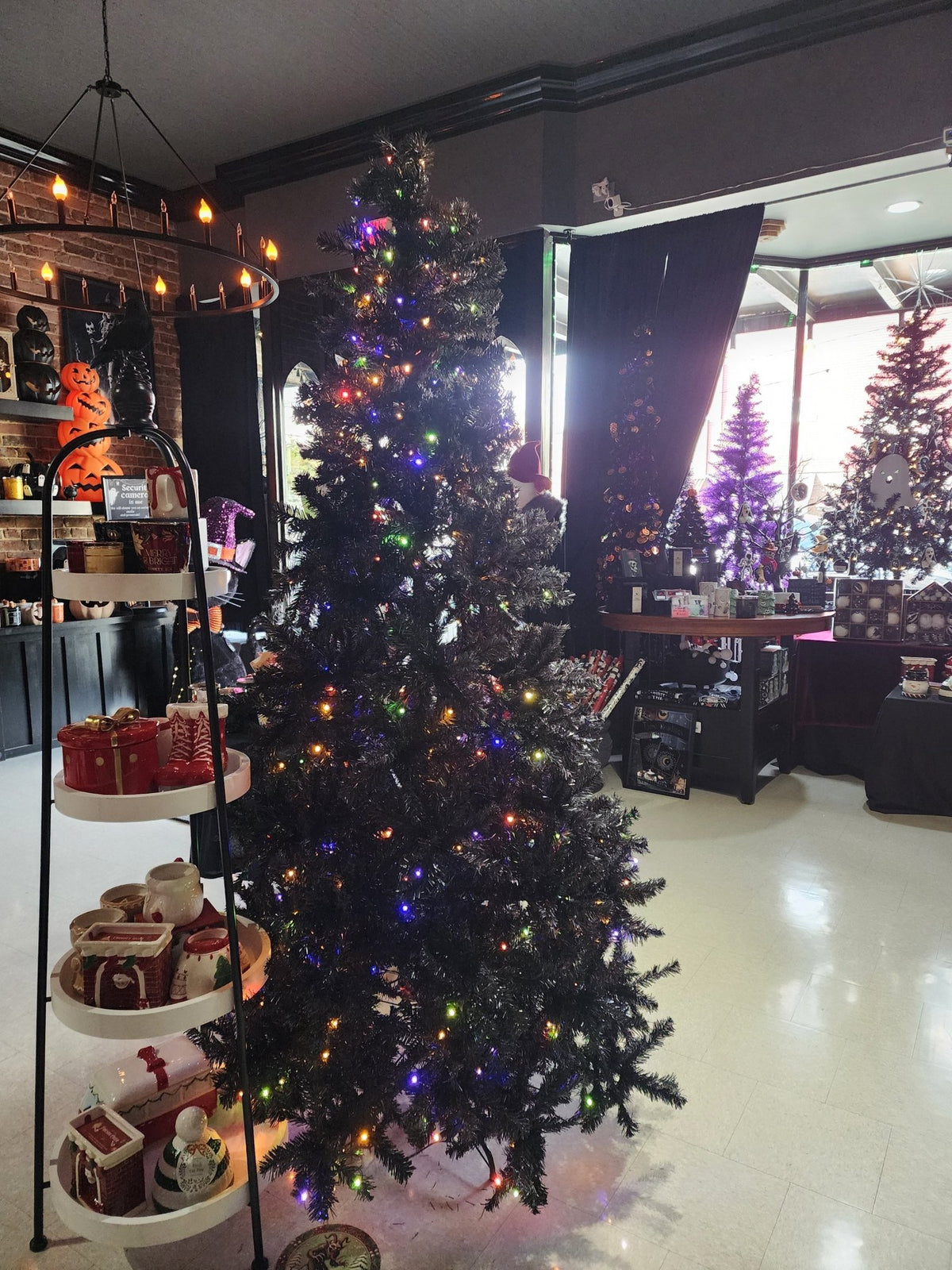 Black Tree Christmas Gothmas Creepmas Holiday Pre-lit Seasonal Home Decor - Gothic & Alternative Gift - Haunted