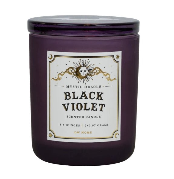 Black Violet Mystic Oracle Gothic Glass Candle Candles - Gothic & Alternative Gift - Haunted