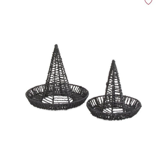 Black Witch Hat Seagrass Outdoor Indoor Home Decor - Gothic & Alternative Gift - Haunted