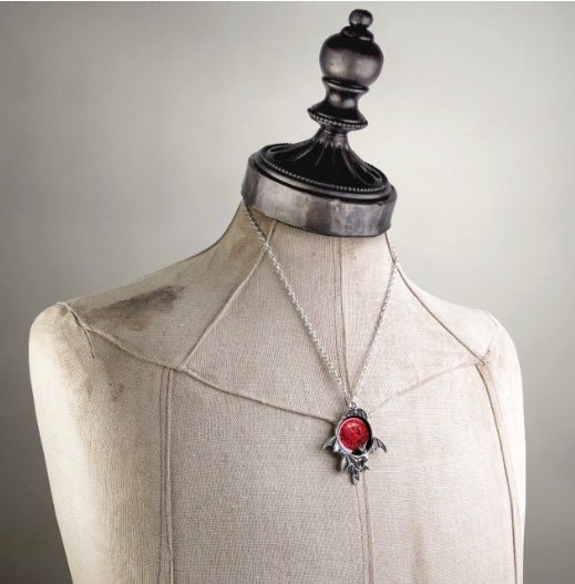 Blood Moon Bat Pendant Necklace Jewelry - Gothic & Alternative Gift - Haunted