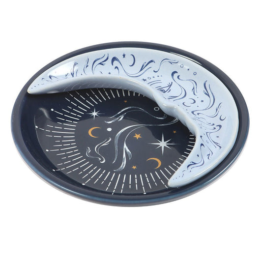 Blue Moon Stacking Trinket Dish Two Moons Celestial Jewelry - Gothic & Alternative Gift - Haunted