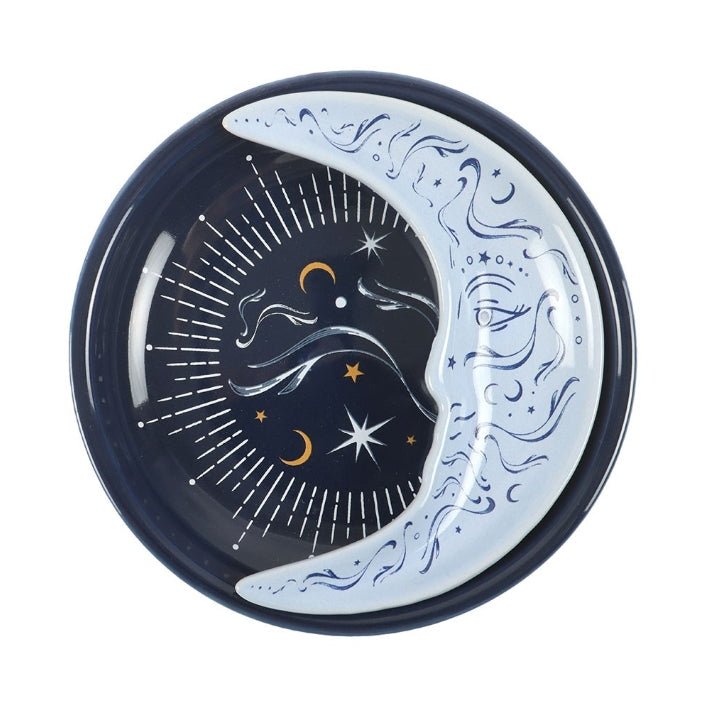 Blue Moon Stacking Trinket Dish Two Moons Celestial Jewelry - Gothic & Alternative Gift - Haunted