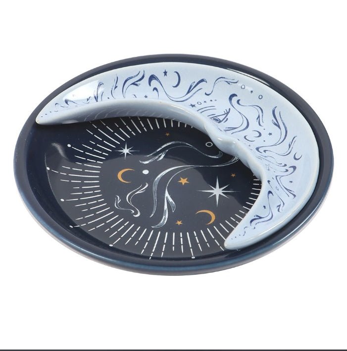 Blue Moon Stacking Trinket Dish Two Moons Celestial Jewelry - Gothic & Alternative Gift - Haunted