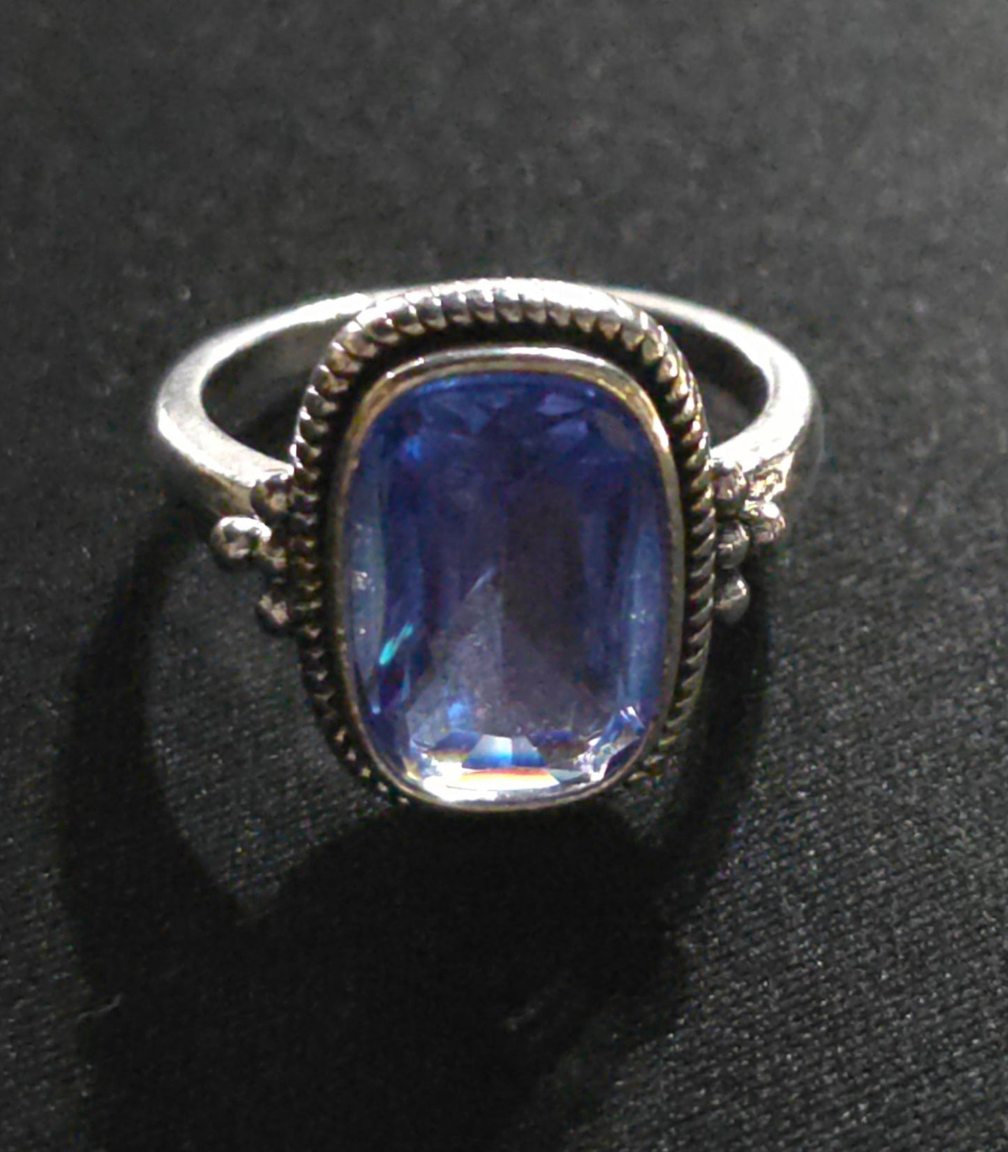 Blue Sapphire Gemstone Silver Ring Jewelry - Gothic & Alternative Gift - Haunted