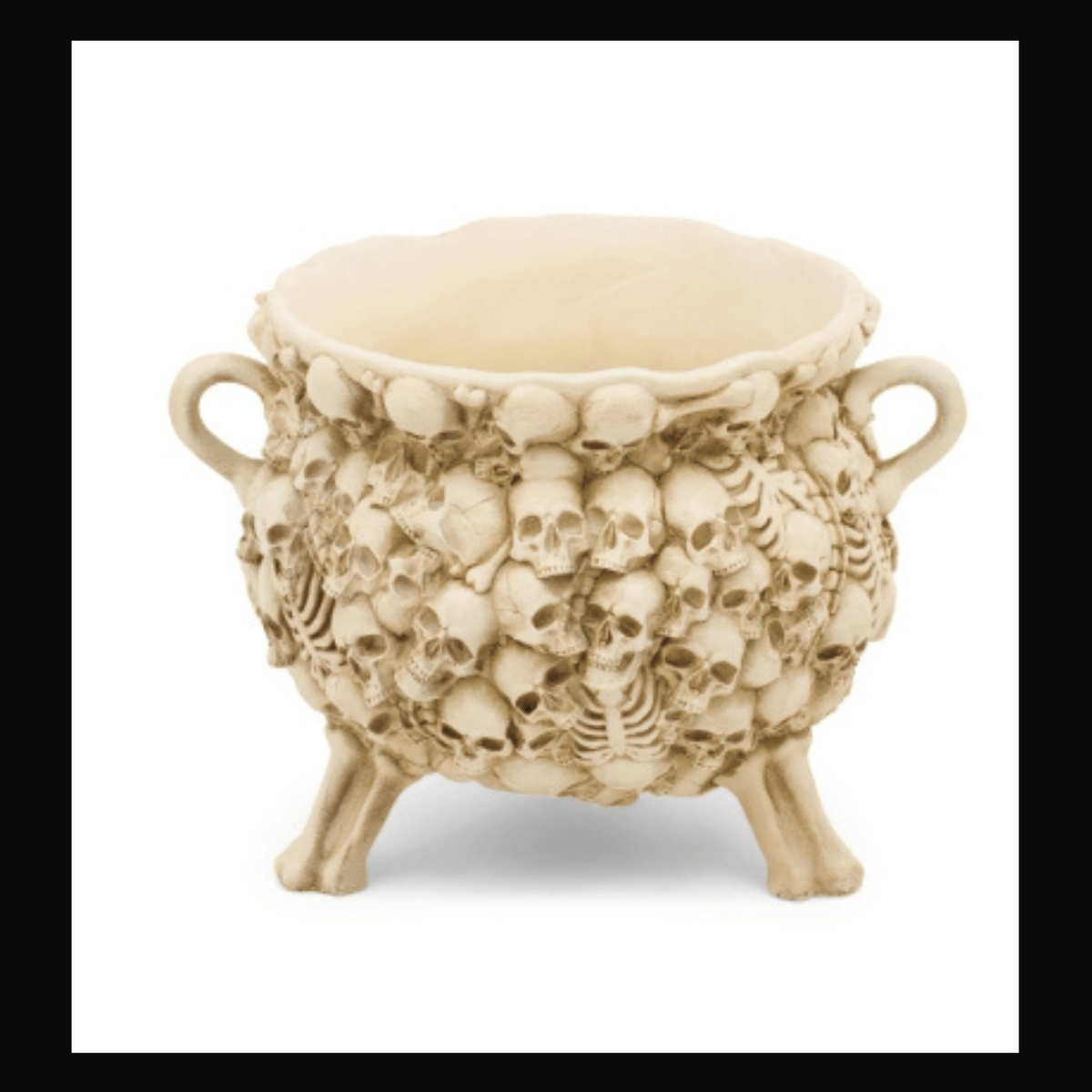 Bone Colored Skeleton Skull Cauldron Home Decor - Gothic & Alternative Gift - Haunted
