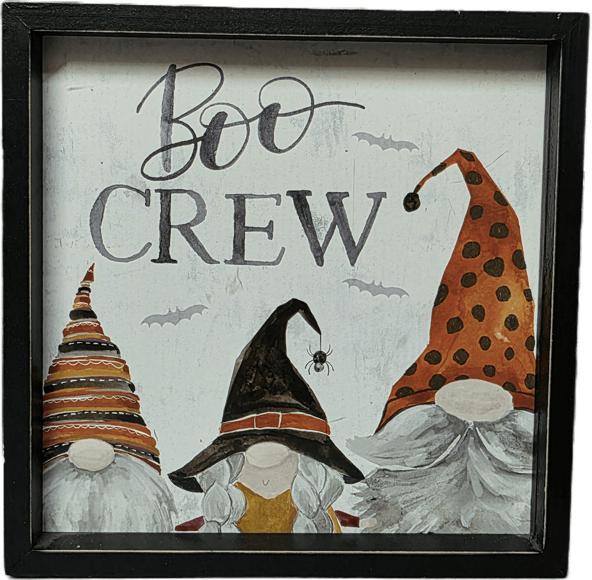 BOO Crew Gnome Wood Sign - Gothic & Alternative Gift - Haunted
