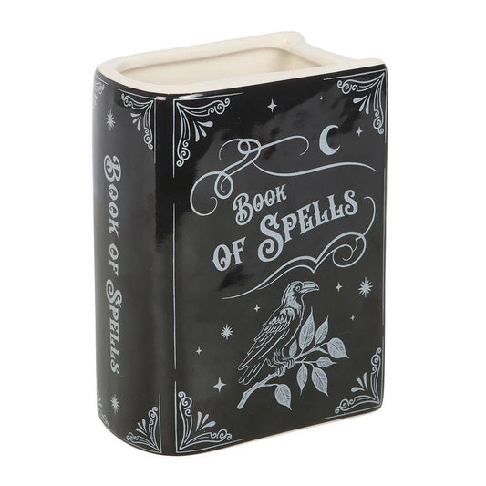 Book of Spells Book Shaped Ceramic Vase Plant Pot Garden Decor - Gothic & Alternative Gift - Haunted
