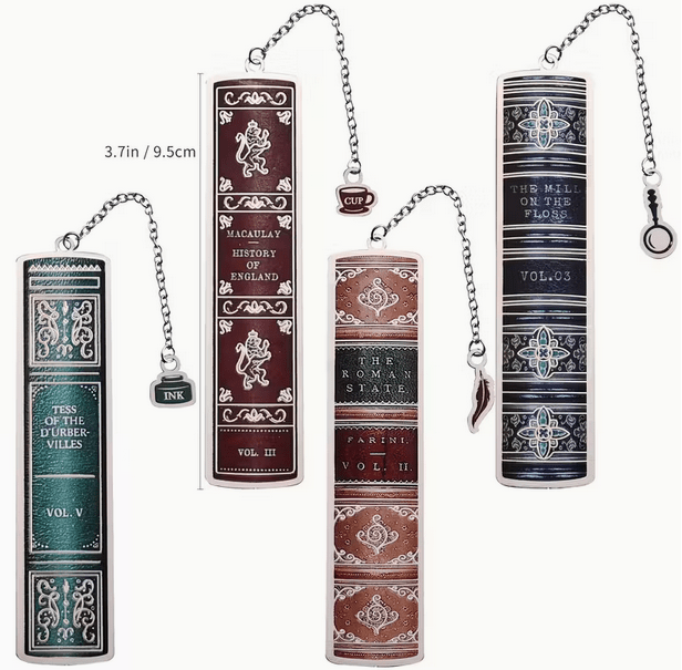 Book-Readers Metal Bookmarks with tassel or chain Bookmarks - Gothic & Alternative Gift - Haunted