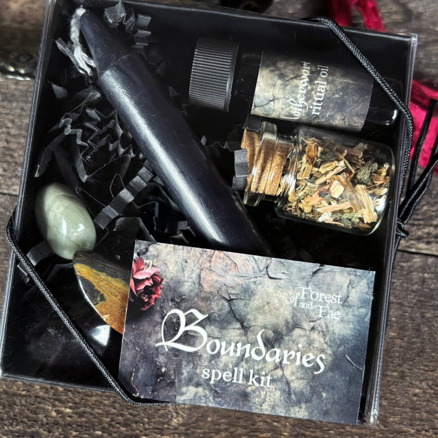 Boundaries Spell Kit • Witchcraft Protection & Sacred Space Crystals - Gothic & Alternative Gift - Haunted