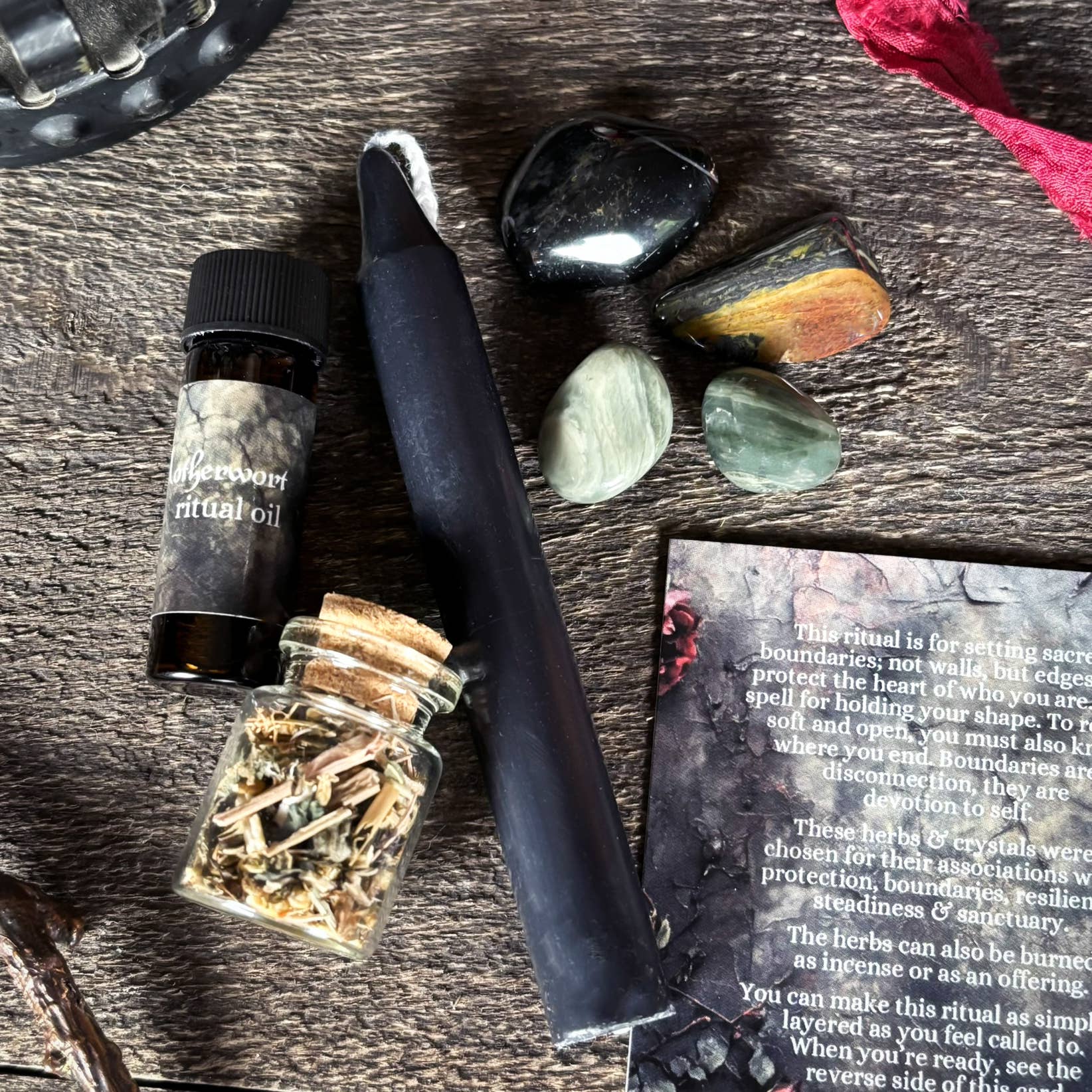 Boundaries Spell Kit • Witchcraft Protection & Sacred Space Crystals - Gothic & Alternative Gift - Haunted