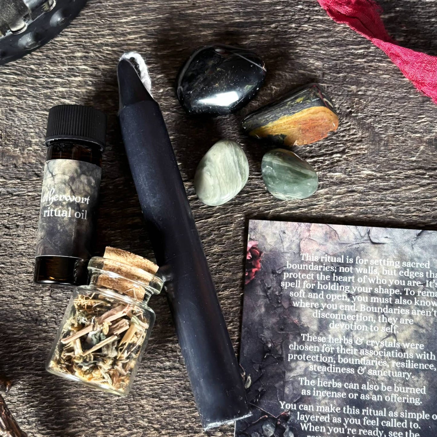 Boundaries Spell Kit • Witchcraft Protection & Sacred Space Crystals - Gothic & Alternative Gift - Haunted