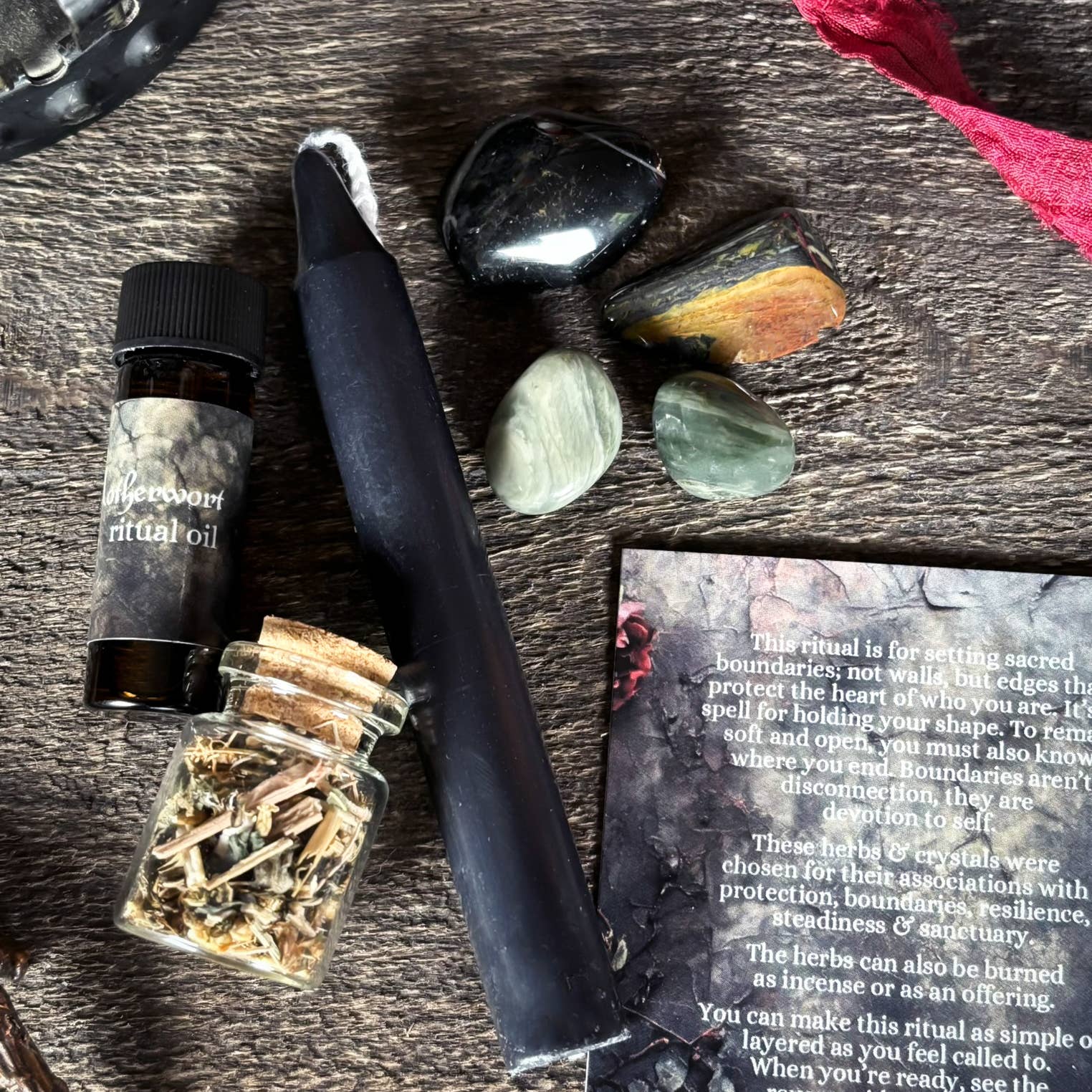Boundaries Spell Kit • Witchcraft Protection & Sacred Space Crystals - Gothic & Alternative Gift - Haunted