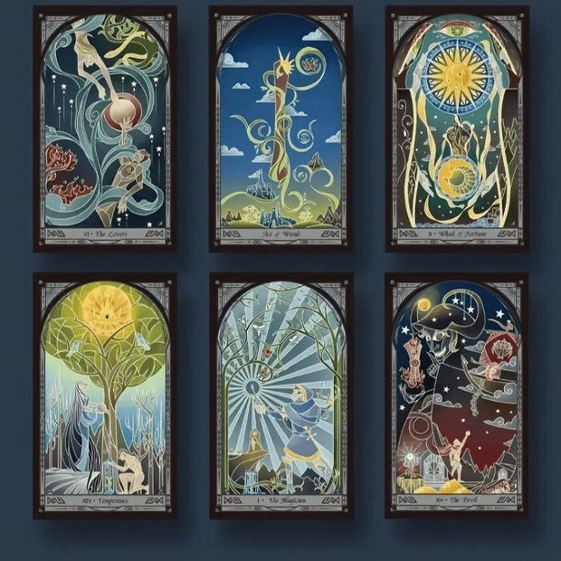 Broken Mirror Tarot Cards Witch Supplies - Gothic & Alternative Gift - Haunted