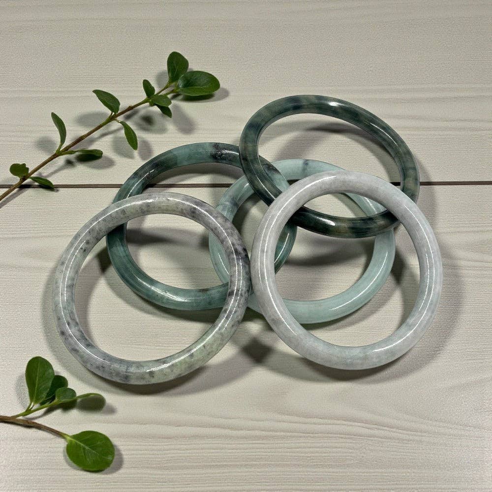 Burmese Jade Bangle Bracelet Crystals - Gothic & Alternative Gift - Haunted