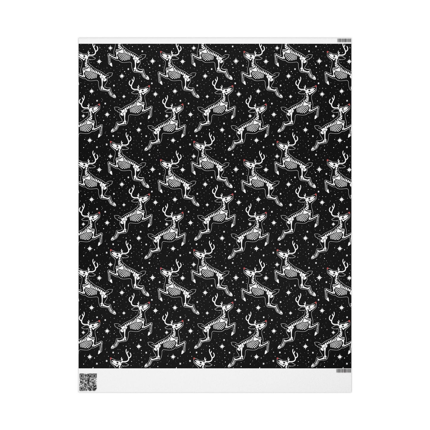 Dead Nose Skeleton Reindeer Gift Wrapping Paper Roll