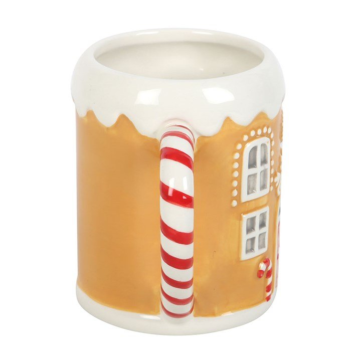 Candy Cane Gingerbread House Mug Christmas Drinkware - Gothic & Alternative Gift - Haunted