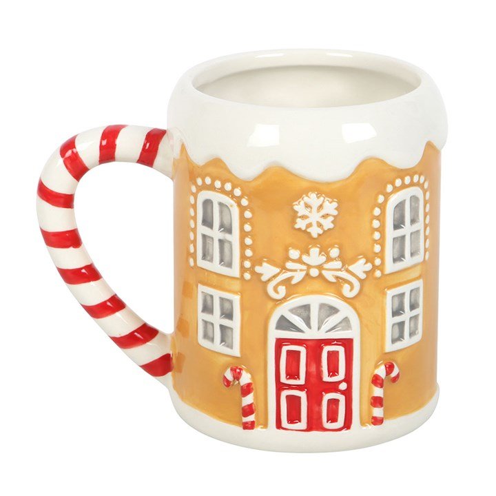 Candy Cane Gingerbread House Mug Christmas Drinkware - Gothic & Alternative Gift - Haunted