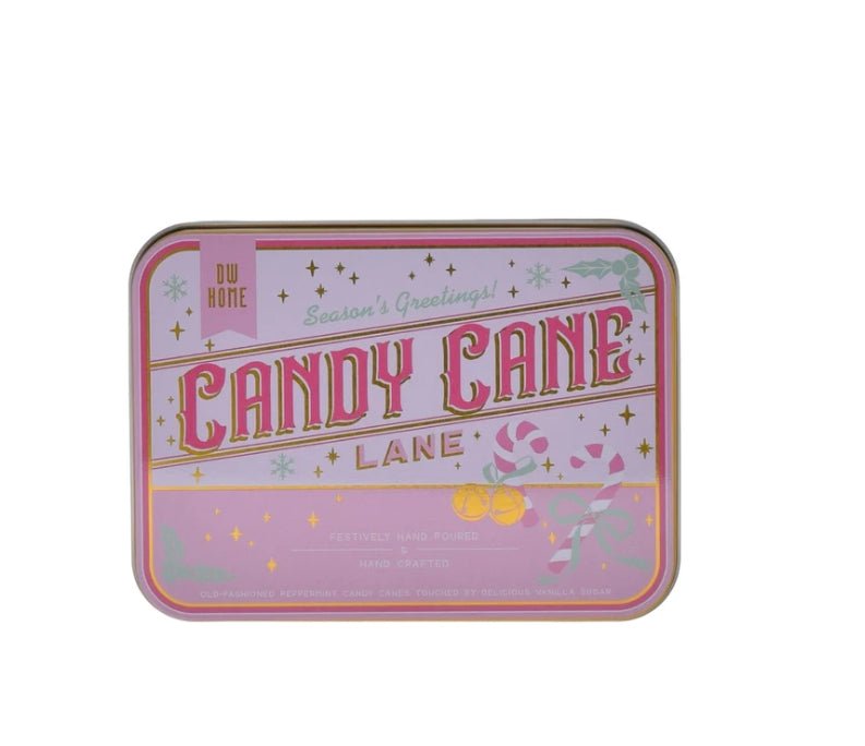 Candy Cane Lane Vintage Tin Christmas Candle Candles - Gothic & Alternative Gift - Haunted